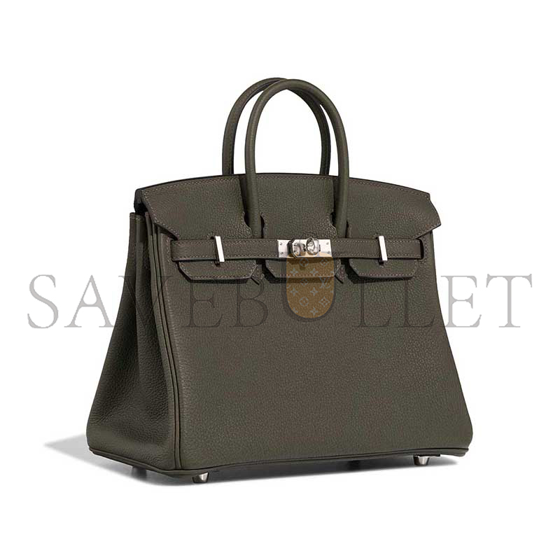 H**mes BIRKIN 25 TOGO VERT DE GRIS (25*20*13cm)